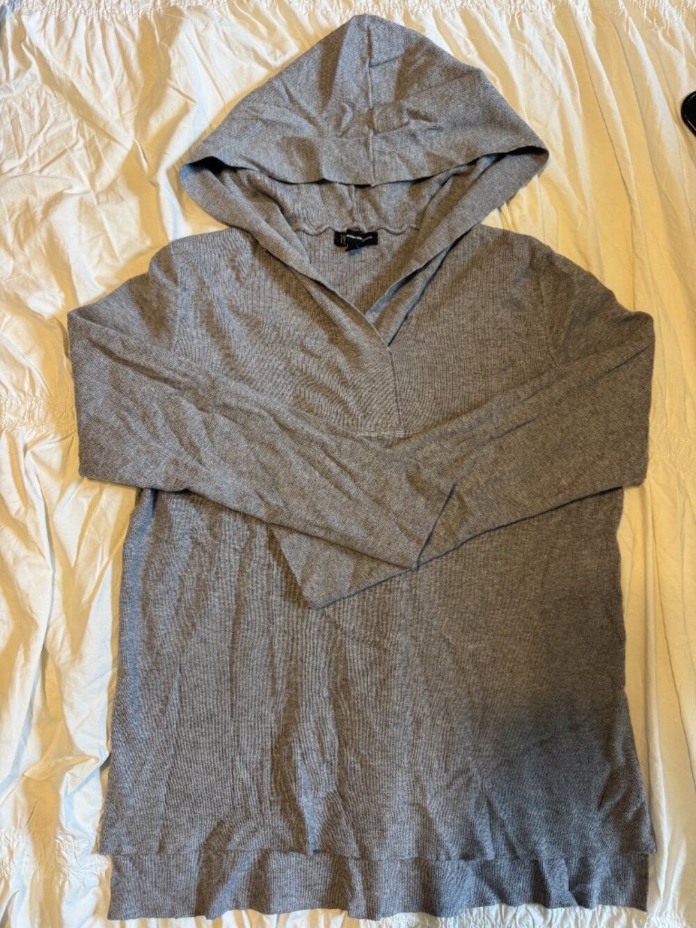 INC International Concepts Gray Hooded Knit Sweater